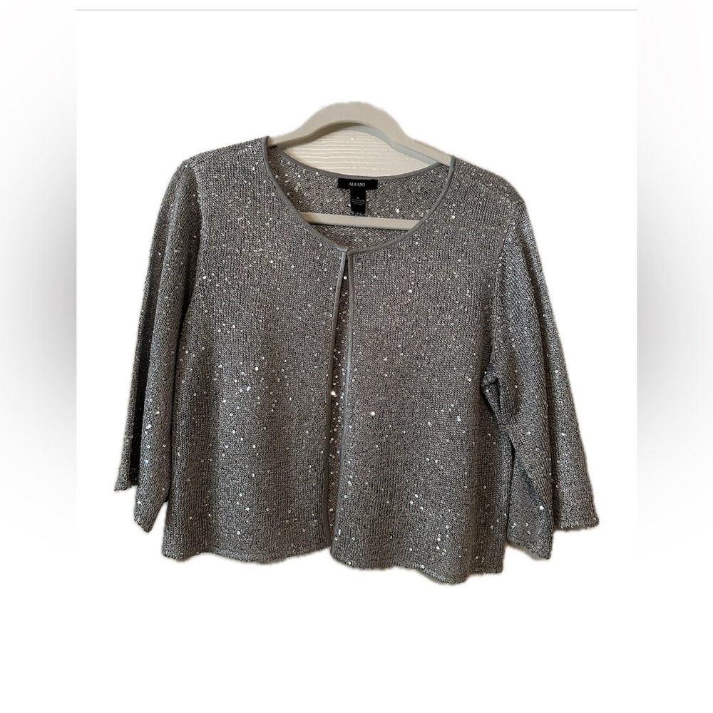 Alfani Gray Shrug Sweater with Bell Sleeves